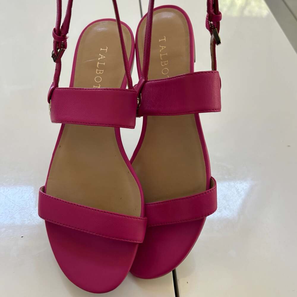 Talbots Keri Double Strap Leather Slingback Sandals in Tropical Punch 7.5